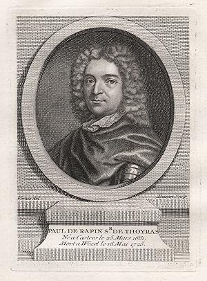 Image du vendeur pour Paul de Rapin Sr. de Thoyras" - Paul de Rapin de Thoyras (1661-1725) historian Castres Portrait mis en vente par Antiquariat Steffen Vlkel GmbH