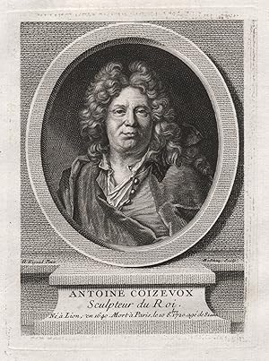 Bild des Verkufers fr Antoine Coizevox" - Antoine Coysevox (1640-1720) Bildhauer sculpteur sculptor Versailles Portrait gravure zum Verkauf von Antiquariat Steffen Vlkel GmbH