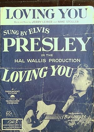Seller image for Loving You Sheet Music 1956 Elivis Presley for sale by AcornBooksNH