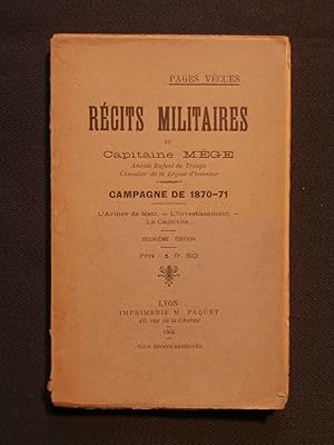 Imagen del vendedor de Rcits militaires, campagne de 1870-1871 a la venta por Tant qu'il y aura des livres