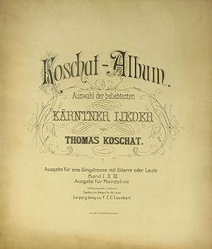 Seller image for Koschat-Album. Auswahl der beliebtesten Krntner Lieder. Heft 3. Ausgabe fr Mandoline., for sale by Versandantiquariat Hbald