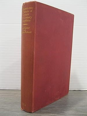 Imagen del vendedor de AN ENQUIRY INTO THE NATURE OF CERTAIN NINETEENTH CENTURY PAMPHLETS a la venta por MAPLE RIDGE BOOKS