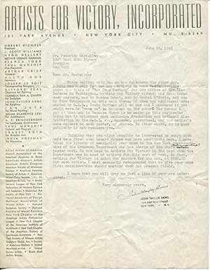 1942 American Artist John Taylor Arms Enlists Fellow Artist Federico Castellon to Design a Poster...