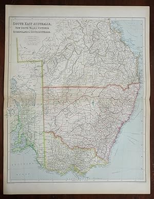 Southeast Australia New South Wales Queensland 1914 Philip scarce fine large map