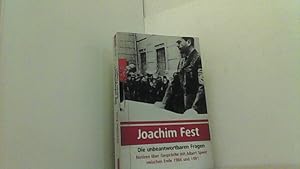 Bild des Verkufers fr Die unbeantwortbaren Fragen. Notizen ber Gesprche mit Albert Speer zwischen Ende 1966 und 1981. zum Verkauf von Antiquariat Uwe Berg