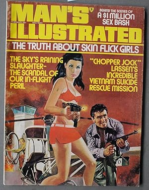 MAN'S ILLUSTRATED adventure magazine February 1973 GGA Skin Flick Vietnam Hippie