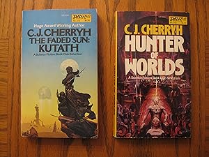 Seller image for C. J. Cherryh Two (2) Paperback Book Lot, including: The Faded Sun: Kutath, and; Hunter of Worlds for sale by Clarkean Books