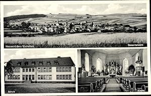 Bild des Verkufers fr Ansichtskarte / Postkarte Nesselrden Duderstadt im Eichsfeld, Gesamtansicht, Schule, Kirche, Innenansicht zum Verkauf von akpool GmbH