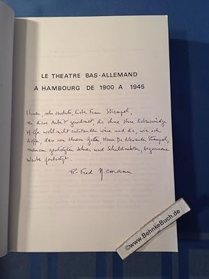 Image du vendeur pour Le Theatre bas - Allemand a Hambourg de 1900 A 1945. Tome I und II. (2 Bnde komplett). Directeur de Recherches: Monsieur le Profresseur Jean Murat. mis en vente par Antiquariat BehnkeBuch