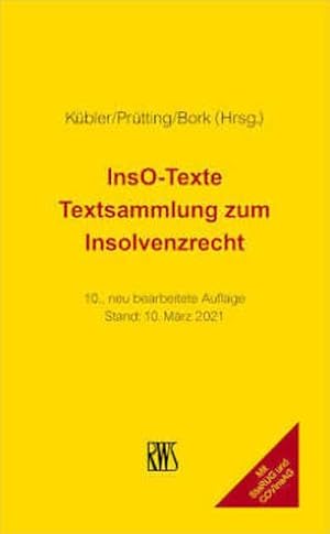 Bild des Verkufers fr InsO-Texte : Textsammlung zum Insolvenzrecht zum Verkauf von AHA-BUCH GmbH