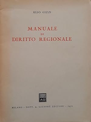 Imagen del vendedor de Manuale di diritto regionale a la venta por librisaggi