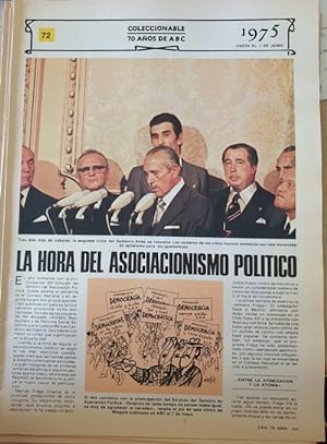 COLECCIONABLE 70 AÑOS DE ABC. Nº 72 1975. LA HORA DEL ASOCIACIONISMO POLITICO.