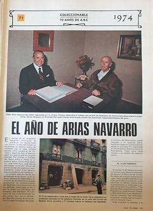 COLECCIONABLE 70 AÑOS DE ABC. Nº 71 1974. EL AÑO DE ARIAS NAVARRO.