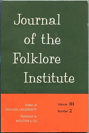 Seller image for Journal of the Folklore Institute. Volume 3, August 1966, Number 2 for sale by Antikvariat Valentinska