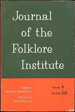 Bild des Verkufers fr Journal of the Folklore Institute. Volume 5, June 1968, Number 2/3 zum Verkauf von Antikvariat Valentinska