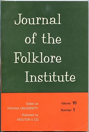 Bild des Verkufers fr Journal of the Folklore Institute. Volume 6, June 1969, Number 1 zum Verkauf von Antikvariat Valentinska