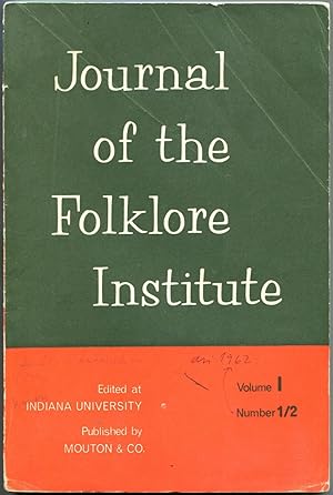 Imagen del vendedor de Journal of the Folklore Institute. Volume 1, 1964, Number 1-2 a la venta por Antikvariat Valentinska