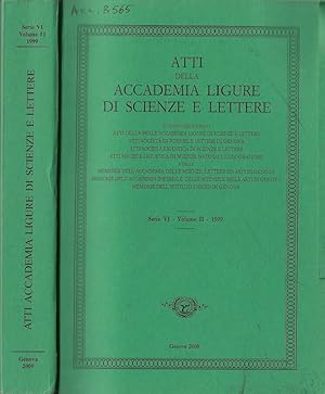 Bild des Verkufers fr Atti della Accademia Ligure di scienze e lettere serie VI volume II 1999 zum Verkauf von Biblioteca di Babele