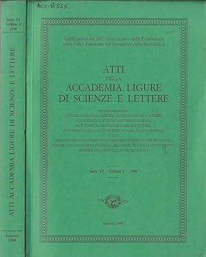 Bild des Verkufers fr Atti della Accademia Ligure di scienze e lettere serie VI volume IV 2001 zum Verkauf von Biblioteca di Babele