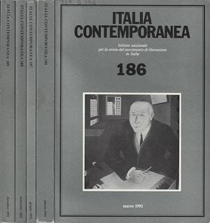 Bild des Verkufers fr Italia contemporanea anno 1992 N. 186, 187, 188, 189 zum Verkauf von Biblioteca di Babele