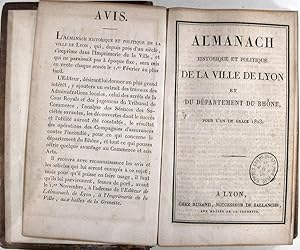 Almanach historique et politique de la ville de Lyon et du département du Rhône, pour l'an de grâ...