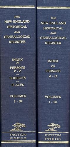 Seller image for The New-England Historical and Genealogical Register; Volumes 1-50. In two volumes. Index of Persons A-O and Index of Persons P-Z for sale by Americana Books, ABAA
