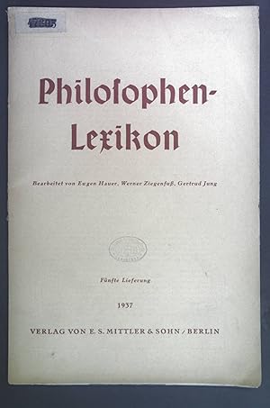 Seller image for Philosophen-Lexikon. Fnfte Lieferung. for sale by books4less (Versandantiquariat Petra Gros GmbH & Co. KG)