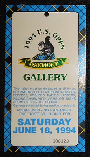 1994 U.S. Open, Oakmont Gallery Ticket for June 18, 1994