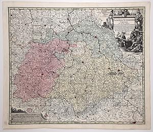 SAXONIA Superioris Circulus: Ducatum et Electoratum Saxonia - (kol. Kupferstich / ca. 1740)