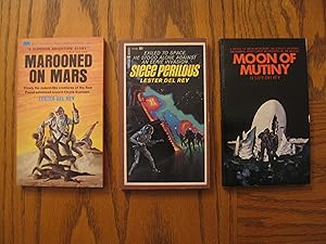 Seller image for Lester Del Rey Three (3) Collectible Paperback Book Lot, including: Marooned on Mars; Siege Perilous, and; Moon of Mutiny for sale by Clarkean Books