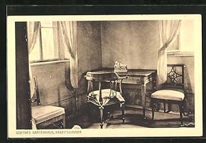 Bild des Verkufers fr Ansichtskarte Weimar, Innenansicht vom Arbeitszimmer in Goethes Gartenhaus zum Verkauf von Bartko-Reher