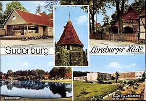 Bild des Verkufers fr Ansichtskarte / Postkarte Suderburg in der Lneburger Heide, Hsseringen, Staatl. Ingenieur Akademie, Turm, Geschft zum Verkauf von akpool GmbH