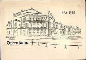 Bild des Verkufers fr Knstler Ansichtskarte / Postkarte Dresden, Blick auf das Opernhaus, 1878 - 1945, Semperoper zum Verkauf von akpool GmbH