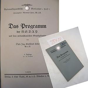 Bild des Verkufers fr Das Programm der N.S.D.A.P. und seine weltanschaulichen Grundgedanken * Nationalsozialistische Bibliothek (Herausgeber: Gottfried Feder, M.d.R.) Heft 1 Bitte beachten Sie Nr. 9 unserer AGB (Druckwerke aus totalitren Staaten /  86 und 130 StGB, Jugendschutzgesetz)! Dieses Buch wird von uns nur zur staatsbrgerlichen Aufklrung und zur Abwehr verfassungswidriger Bestrebungen angeboten (86 StGB) zum Verkauf von Galerie fr gegenstndliche Kunst