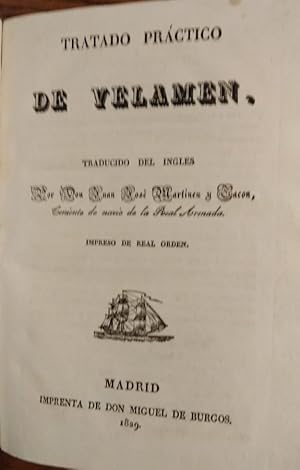 Imagen del vendedor de Tratado prctico de velamen a la venta por Libreria Anticuaria Camino de Santiago