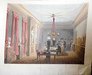 Image du vendeur pour Ackermann's Library & Works of Art. (Interior scene). Hand Coloured Aquatint. 1813. mis en vente par Colophon Books (UK)