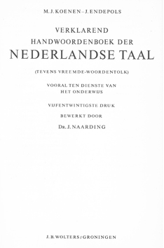 Seller image for Verklarend Handwoordenboek der Nederlandse Taal for sale by Eaglestones