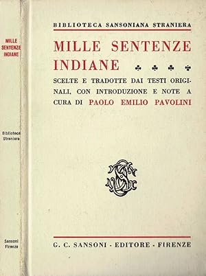 Imagen del vendedor de Mille sentenze indiane a la venta por Biblioteca di Babele