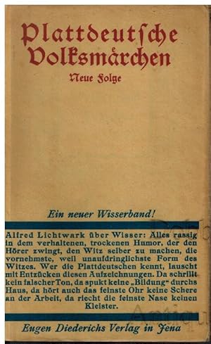 Plattdeutsche Volksmärchen. Neue Folge. Erstausgabe. Mit Signatur und privatem Foto des Verfassers.
