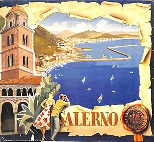 La Costiera amalfitana da Positano a Vietri. Brochure promozionale con illustrazioni di Filippo R...
