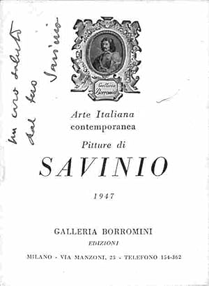 Arte italiana contemporanea. Pitture di Savinio 1947. Galleria Borromini edizioni. Milano