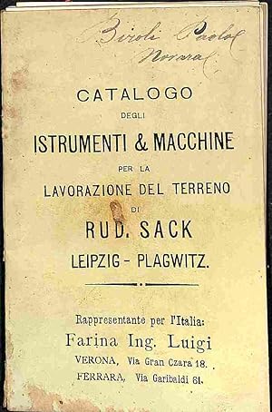 Catalogo degli istrumenti & macchine per la lavorazione del terreno di Rud. Sack Leipzig-Plagwitz