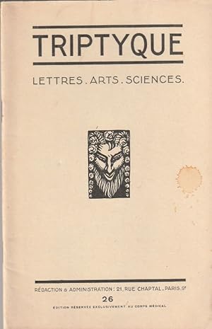 Seller image for TRIPTYQUE LETTRES. ARTS. SCIENCES. N26 . for sale by ARTLINK