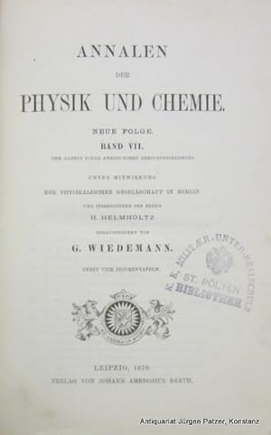 "Studien über electrische Grenzschichten". S. 337-382 in: Annalen der Physik und Chemie, Neue Fol...
