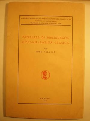 Seller image for Papeletas de bibliografa hispano - latina clsica for sale by Librera Antonio Azorn