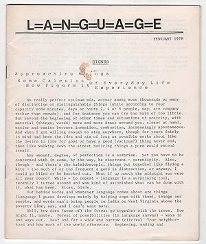 Immagine del venditore per L=A=N=G=U=A=G=E 1 (Language, Volume 1, Number 1, February 1978) venduto da Philip Smith, Bookseller