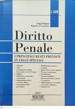 Immagine del venditore per Diritto penale : i principali reati previsti in leggi speciali venduto da librisaggi