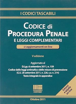 Immagine del venditore per Codice di procedura penale e leggi complementari venduto da Libro Co. Italia Srl