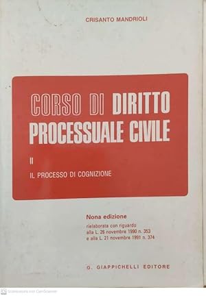 Seller image for Corso di diritto processuale civile. Il processo di cognizione (Vol. 2) for sale by librisaggi