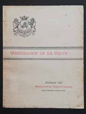 Seller image for Gnalogie de la maison de la Croix en Nivernais, Prigord, Saintonge, Bordelais et Angoumois. for sale by Librairie Le Trait d'Union sarl.